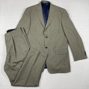 Nicole Miller‎ Suit Mens 40 Gray Brown Plaid Pants 34x30 Casual Workwear Office